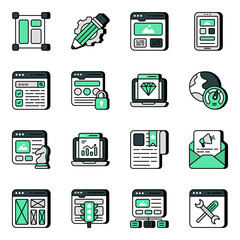 Pack of Web Flat Icons