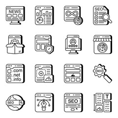 Pack of Seo Optimization Linear  Icons

