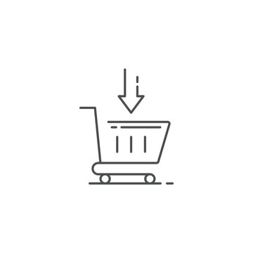 Shopping cart vector line icons
