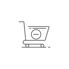 Shopping cart vector line icons