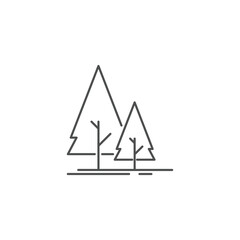Tree Vector Line Icon	