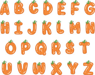 Halloween English Alphabet all letters Pumpkin theme drawing