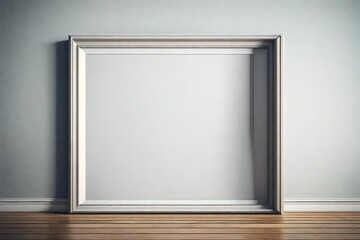Blank portrait frame on the wall