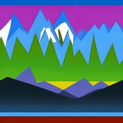 illustration of a mountain landscape - generative ai