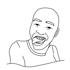 Funny smiling man with tongue out