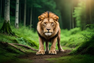 lion in the forest