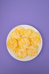 Corn cakes,corn cookies on small plate