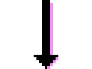 Pixel arrow. Vector illustration.