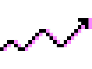 Pixel arrow. Vector illustration. 