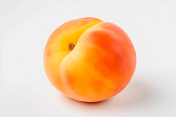 Peach fresh healthy fruit on white plain background. Isolated on solid background.