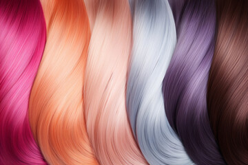 Hair color palette. Different hair colors background.generative ai
