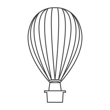 Ballon aircraft icon. Hot air balloon transport with cabin and basket, old air transport, airplane flight icon. hot air balloon and balloon illustration icon vector