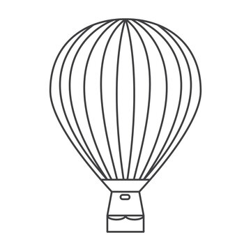 Vector aerostate line icon,  air balloon line icon Hot air balloon transport with cabin and basket, old air transport, airplane flight icon. hot air balloon and balloon illustration icon vector