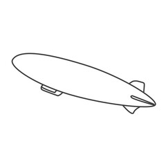 Simple line zeppelins icon and hot air balloons or blimps icon. airplane balloon icon in line style, vintage air transport. Balloon aerostat transport icon vector, airship flying. © sugarstock