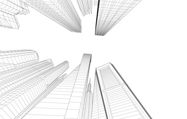 Abstract architecture vector 3d illustration
