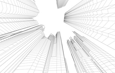 Fototapeta premium Abstract architecture vector 3d illustration