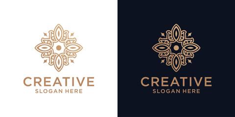 Floral ornament logo design abstract