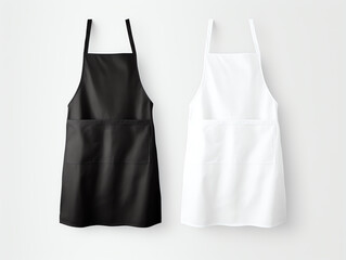Mockup of blank empty black and white apron, for shop branding identity
