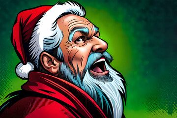 Saying something annoyed angry Santa