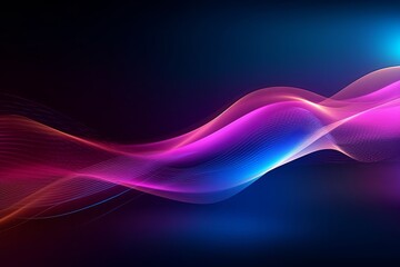abstract futuristic background with gold PINK blue glowing neon moving high speed wave lines and bokeh lights. Data transfer concept Fantastic wallpaper, Generative AI