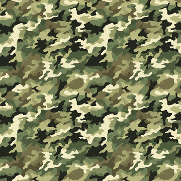 Seamless forest camo pattern background