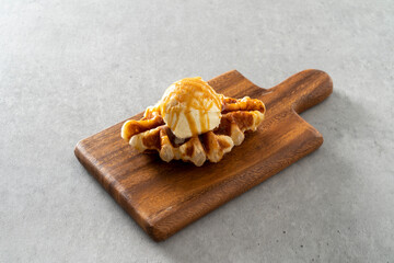 Croffle, croissant, waffle, ice cream