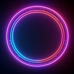 Neon tube Frame Pink Blue orange purple Abstract background, Generative AI