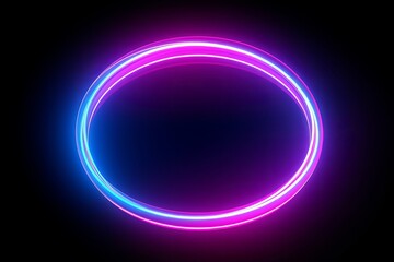 Neon Ring Pink Blue, Abstract background, Generative AI