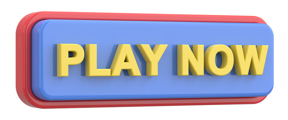 Play now button. 3D illustration.