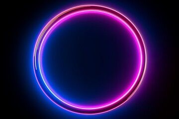 Neon Ring Pink Blue, Abstract background, Generative AI