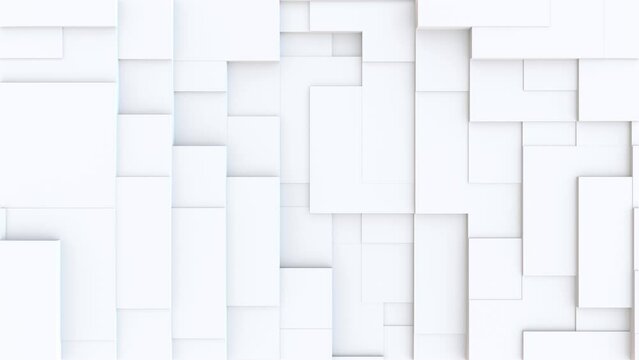 Abstract random moving white squares background in a seamless loop