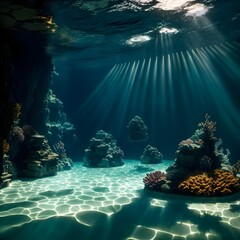 Underwater4 Atlantis, caustics and snell's window, god rays, analog style, the leftovers, still image, cinematographic lighting, color grading, cinematic hazel, ai, ai generated