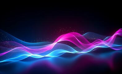 Fototapeta premium abstract futuristic background with pink blue glowing neon moving high speed wave lines honeycomb and bokeh lights. Data transfer concept Fantastic wallpaper, Generative AI