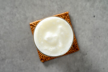 Potion fruits, mango ade, lemon ade, plain yogurt, blueberry yogurt, smoothie