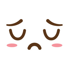 Isolated cute sad facial expression Vector