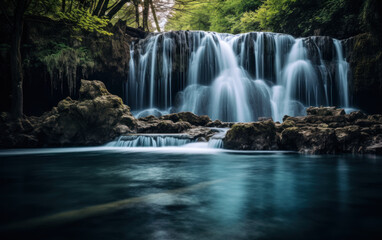 long exposure Waterfall in the middle of the forest
