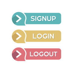 Signup, login, and logout buttons.