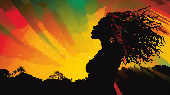 mulher  rasta, banner reggae m&uacute;sica hip pop
