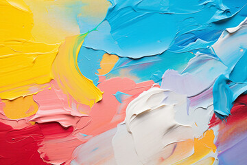 Multicolored art painting texture oil knife brush paint on big canvas space IA generative