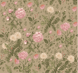 Thank You isolated roses floral. Wedding invitation baroque. Beautiful blooming realistic flowers. Vintage greeting card. Drawing engraving frame. Wallpaper vector illustration