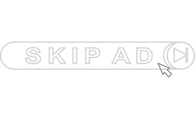 Skip ad button. vector illustration