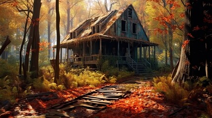 Spooky house or witch hut