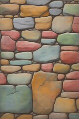 Fototapeta premium Color stones wall. AI generated illustration