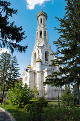 Bell tower in the Cathedral of the Kazan Icon of the Mother of God. Stavropol, Russia - July 30, 2023