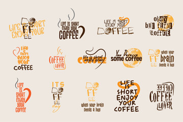 abstract coffee day typography

