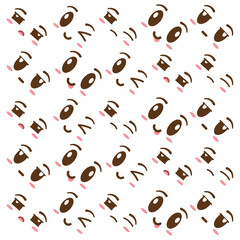 Seamless pattern background with borderless facial expressions Vector
