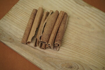 Cinnamon barks  , close up view