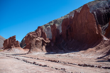 stone trail of valle arcoiris, antofagasta, atacama, chile