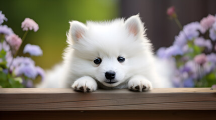 white pomeranian puppy