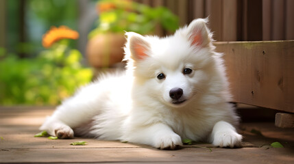 white pomeranian dog, Generative Ai	